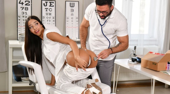 Naughty Nurse Lia Lin Pays Off Her Driver With Her Seductive Sexual Skills