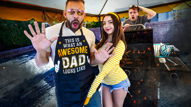 FamilyStrokes – Serena Hill – “I’ll Drain Your Cock Before the BBQ” Serena Gets Marinated In Daddy’s White Sauce