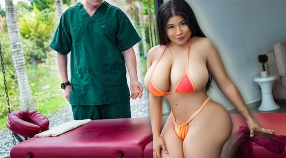 PervMassage – MishellXY – Thicc Latina Gets Her Massive Tits Massaged