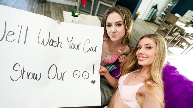 CumSwappingSis — Daisy Fox & Emily Jade — Stepsis And Her Friend Have A Bikini Carwash